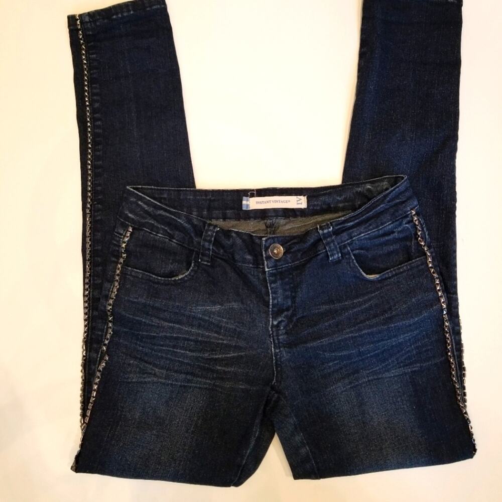 Instant Vintage Stud Side Skinny Jeans‎ Sz 7